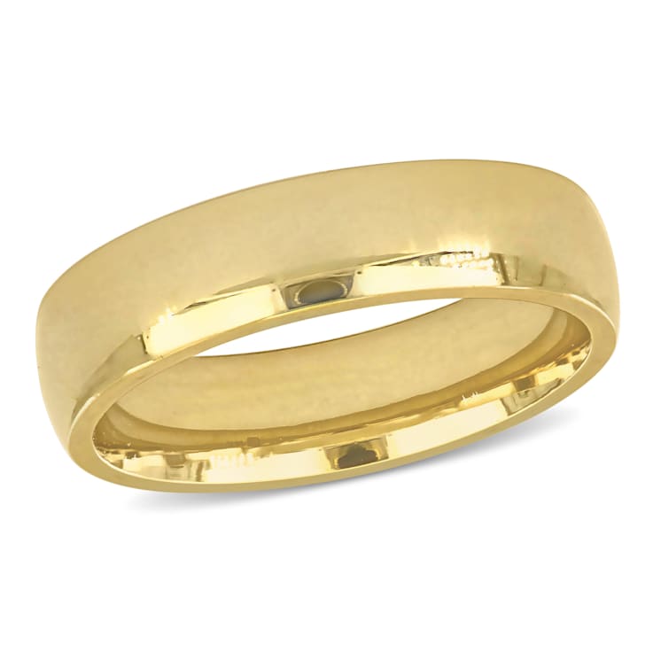 18K Two Tone Gold 5.5mm Wide Comfort Fit Wedding Band Ring Size 8.5 - 8.0 Grams