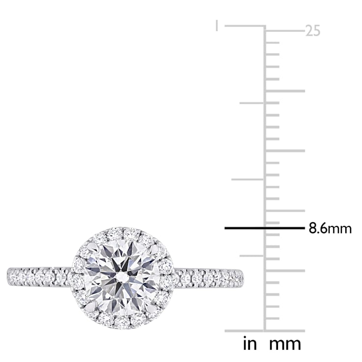 1 1/3 CT TW Lab-Grown Diamond Halo Ring in 14K White Gold