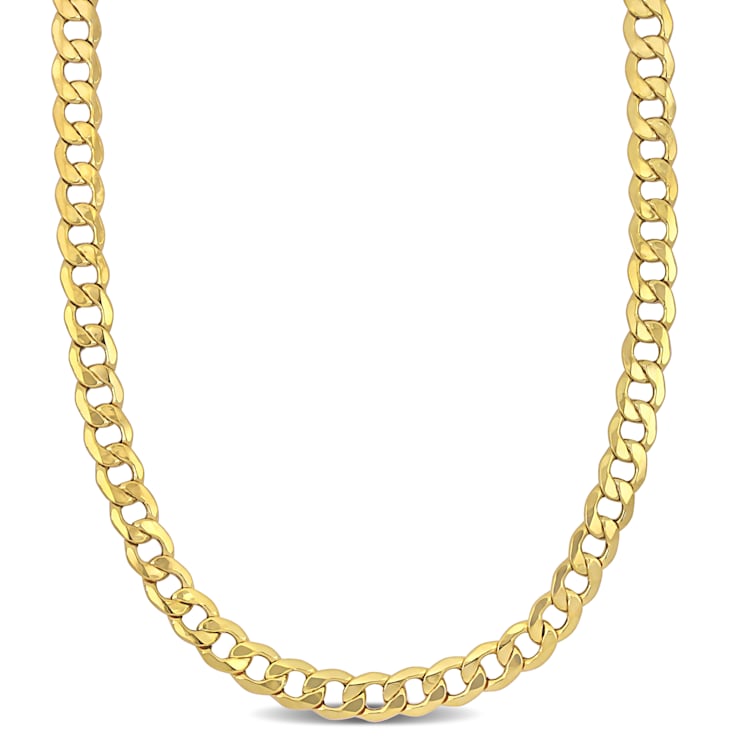 20 Inch Curb Link Chain Necklace in 10k Yellow Gold (7 mm)