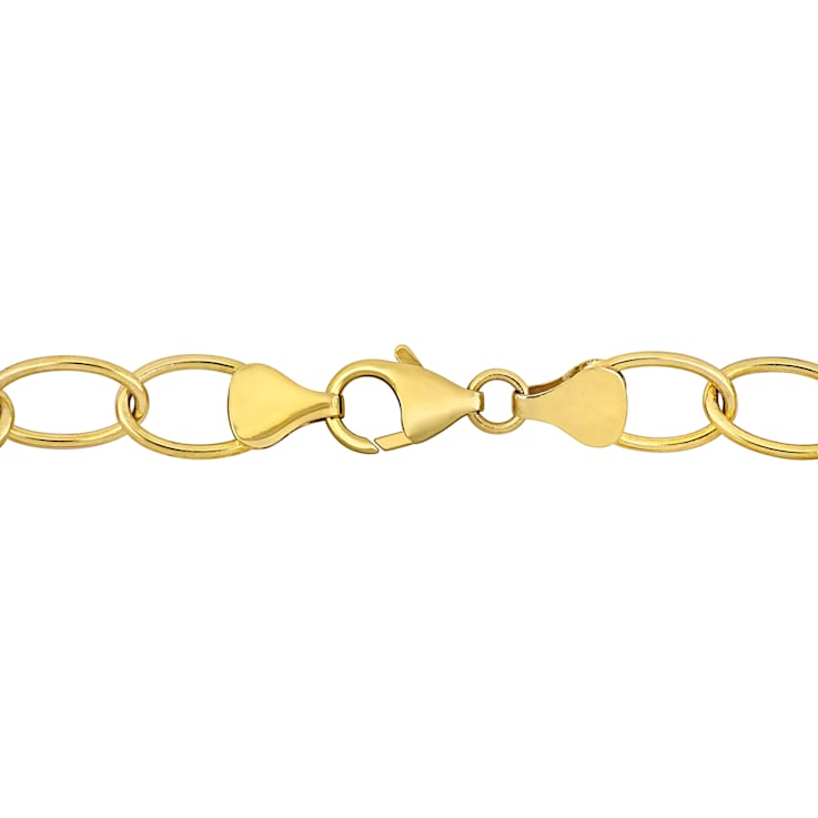 9-10 MM Freshwater Cultured Pearl Link Chain Necklace in 18K Yellow Gold
Over Sterling Silver