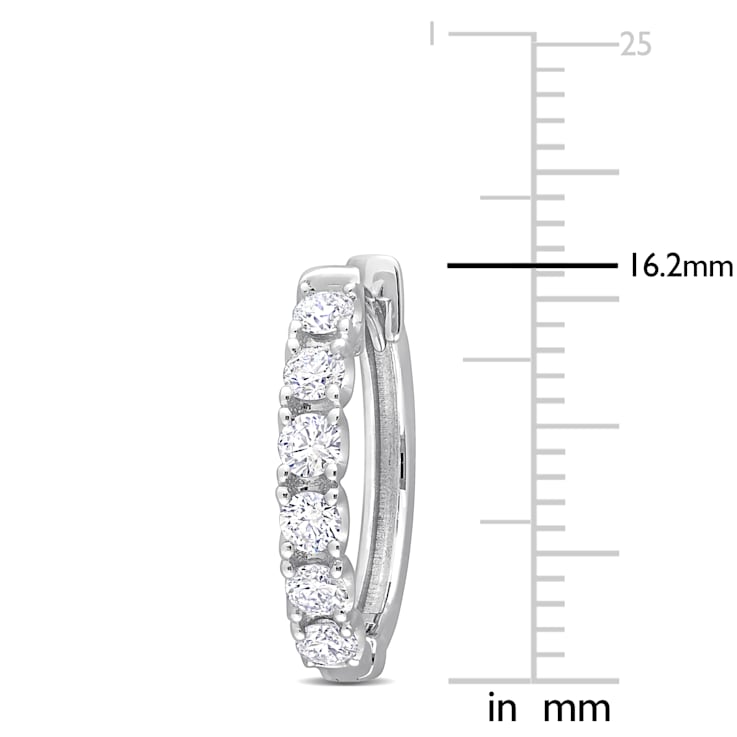 5/8 CT TW Diamond Hoop Earrings in 14K White Gold