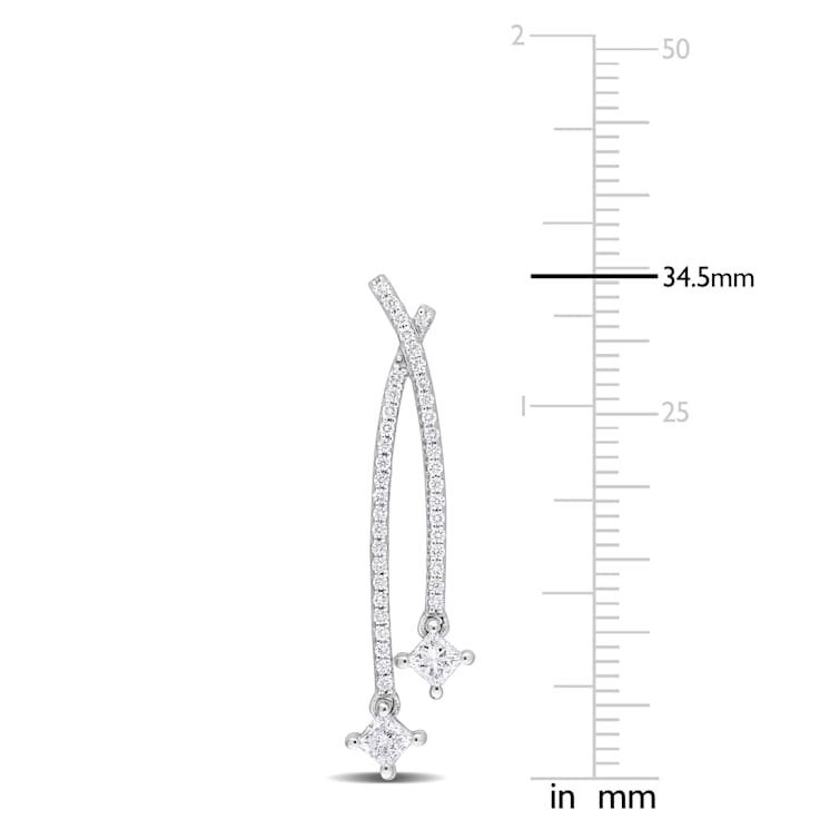1 CT TGW Lab Grown Diamond Earrings in 14K White Gold