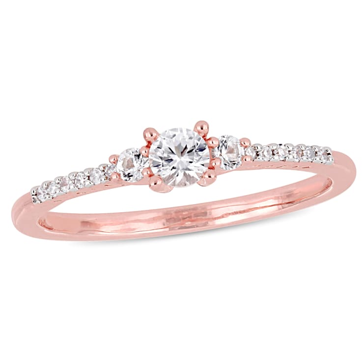 White sapphire and diamond accent promise ring hotsell in sterling silver
