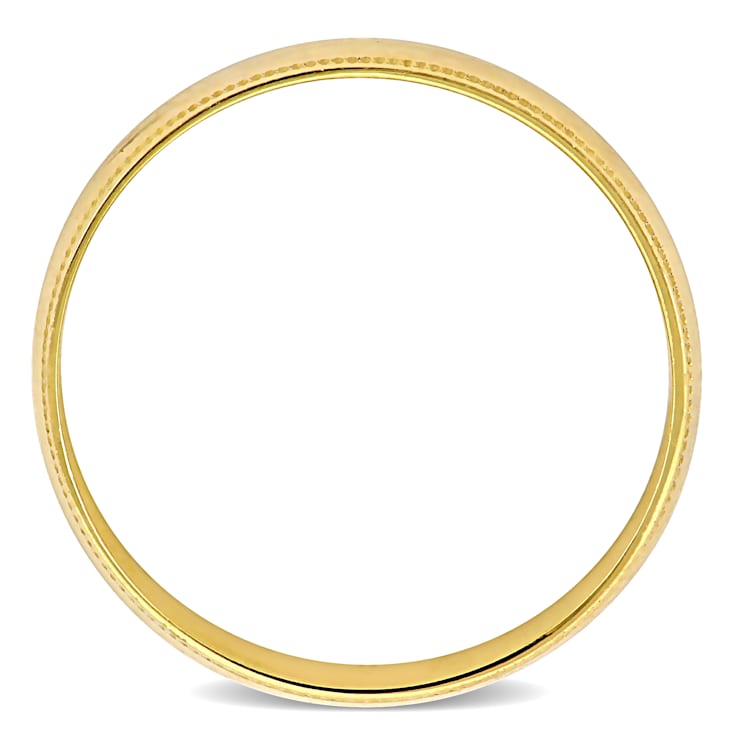 Men's 6mm Polished Finish Wedding Band in 10K Yellow Gold