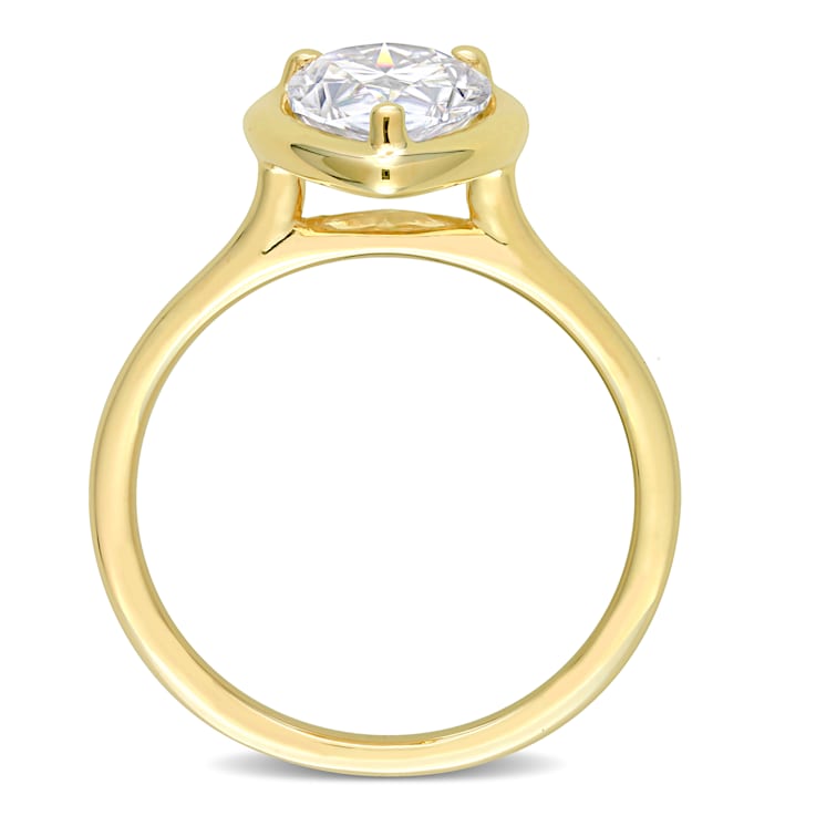 2 CT DEW Pear-Shaped Lab Created Moissanite Engagement Ring in 10K
Yellow Gold