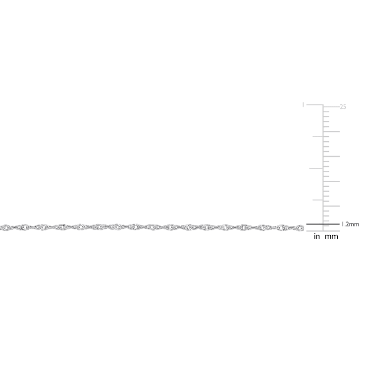 Singapore Chain Necklace in Platinum, 16 in
