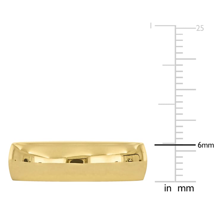 Men's 6mm Polished Finish Wedding Band in 14K Yellow Gold