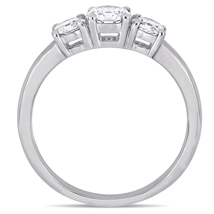 1 CT TGW Lab Grown Diamond 3-Stone Engagement Ring in 14K White Gold