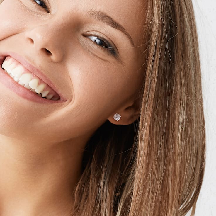 3 3/4 CT DEW Created Moissanite Stud Earrings in Sterling Silver