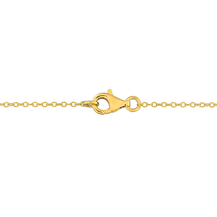 3/4 CT TGW Moissanite with Blue Enamel Halo Solitaire Necklace in Yellow
Plated Sterling Silver