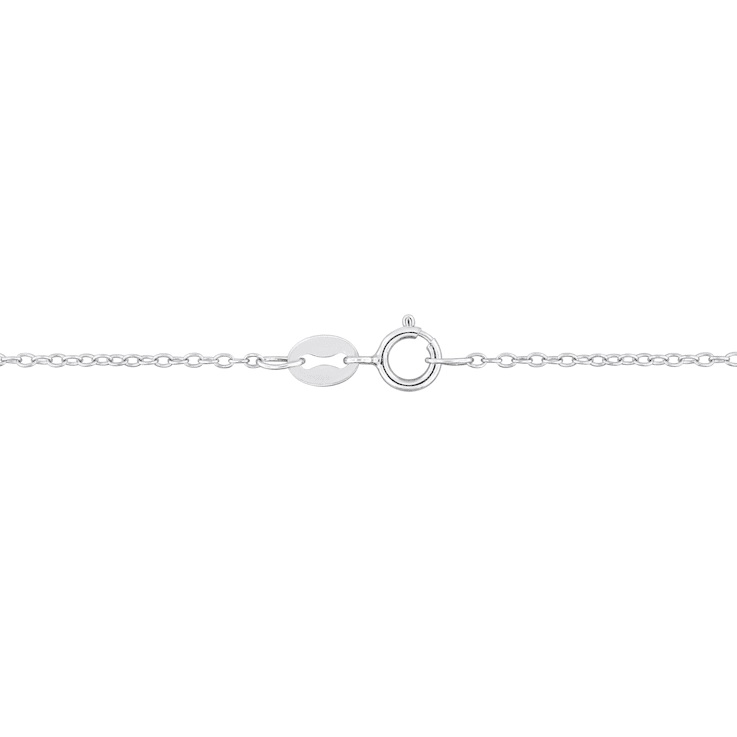5 CT TGW Black Agate Necklace with Beaded Halo in Sterling Silver