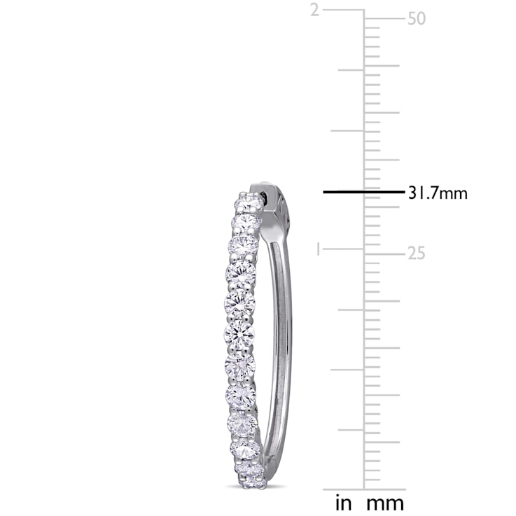 2 1/2 CT TGW Lab Grown Diamond Hoop Earrings in 14K White Gold