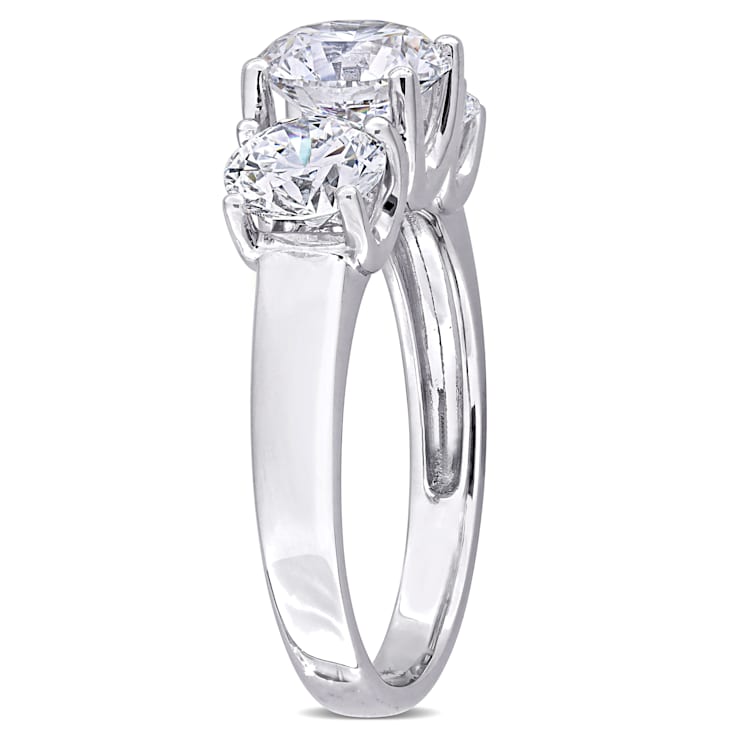 3 CT TW Lab-Grown Diamond 3-Stone Ring in 14K White Gold
