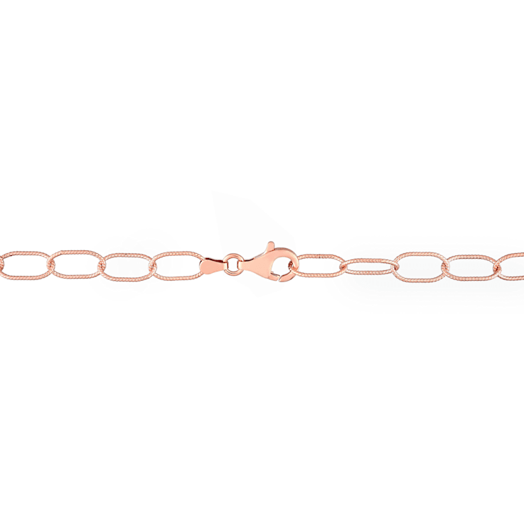 6.5MM Twisted Rolo Chain Bracelet in 18K Rose Gold Over Sterling Silver
