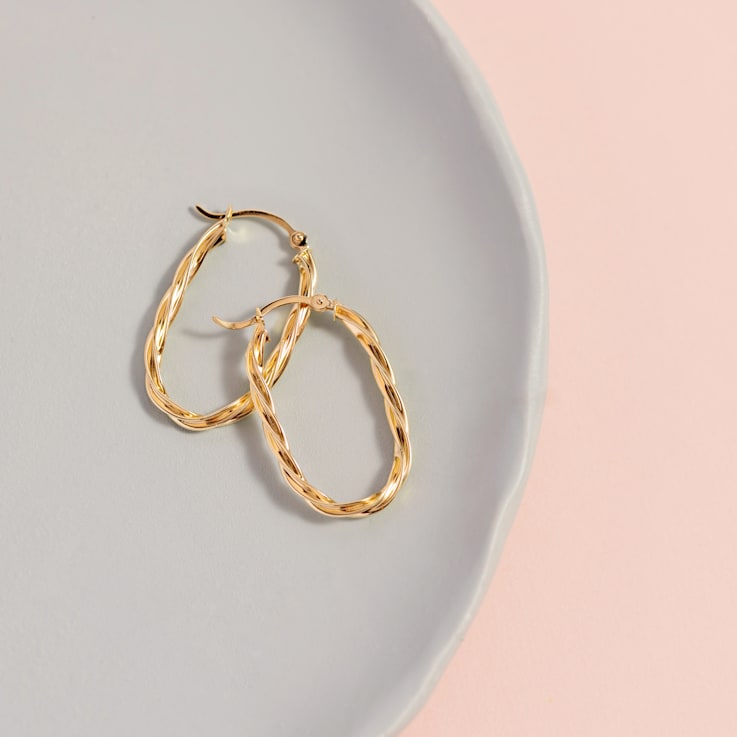 Twist Hoop Earrings in 10k Yellow Gold