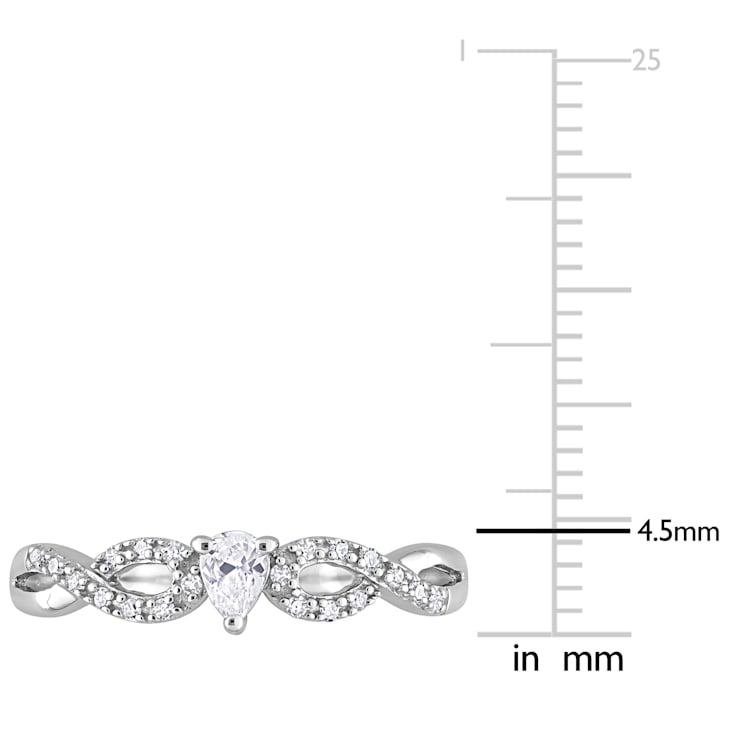 1/4 CT TGW Created White Sapphire and 1/10 CT TW Diamond Infinity
Engagement Ring in Sterling Silver