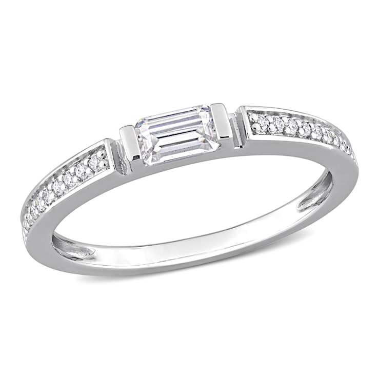 3/8 CT DEW Created Moissanite Anniversary Band in Sterling Silver