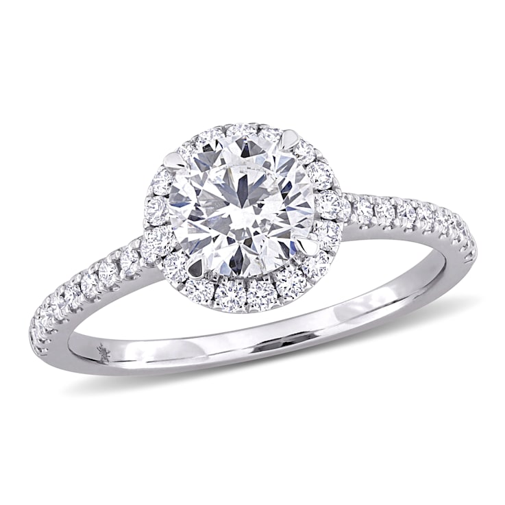 1 1/3 CT TW Lab-Grown Diamond Halo Ring in 14K White Gold