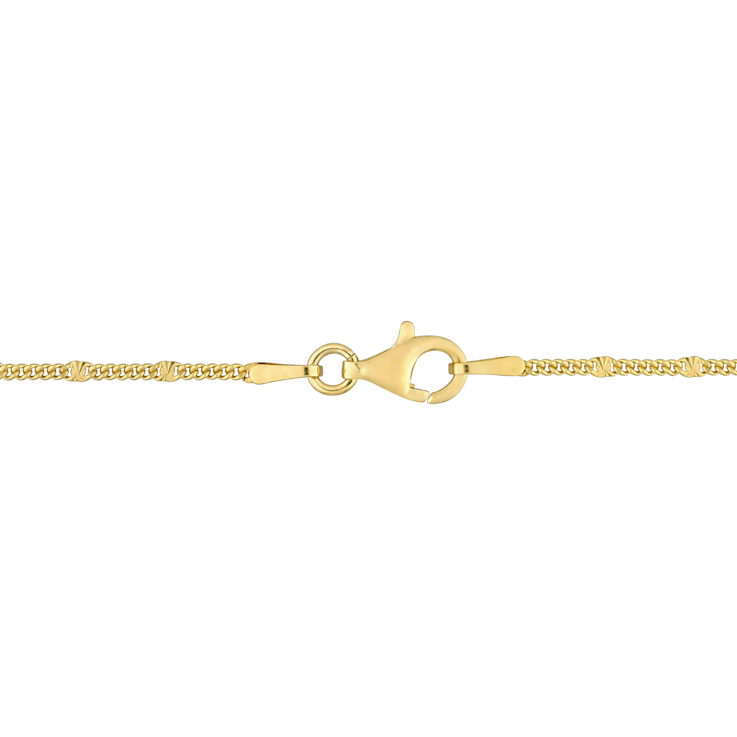 Fancy Curb Link Necklace in Yellow Plated Sterling Silver