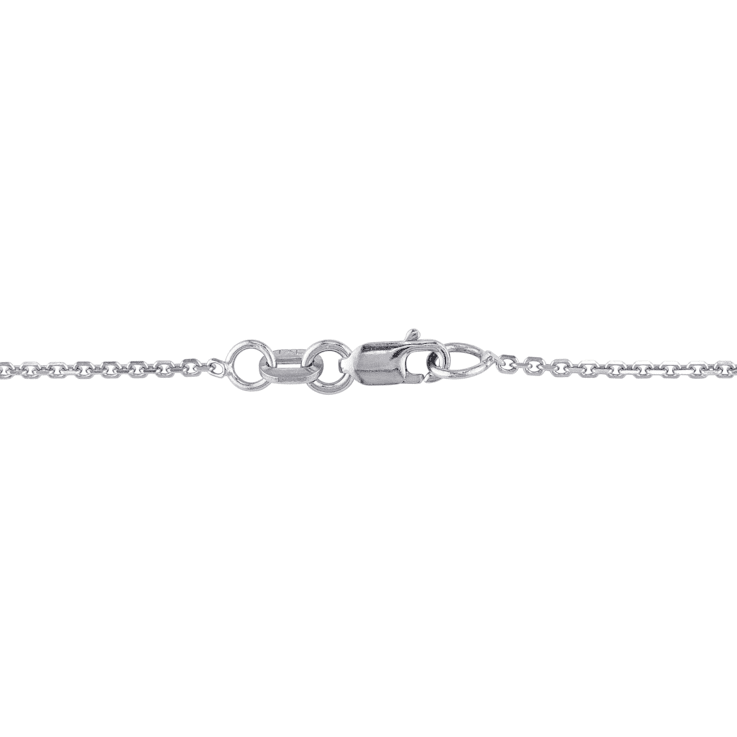 3/5 CT TGW Ruby and 1/10 CT TW Diamond Halo Necklace in 14K White Gold