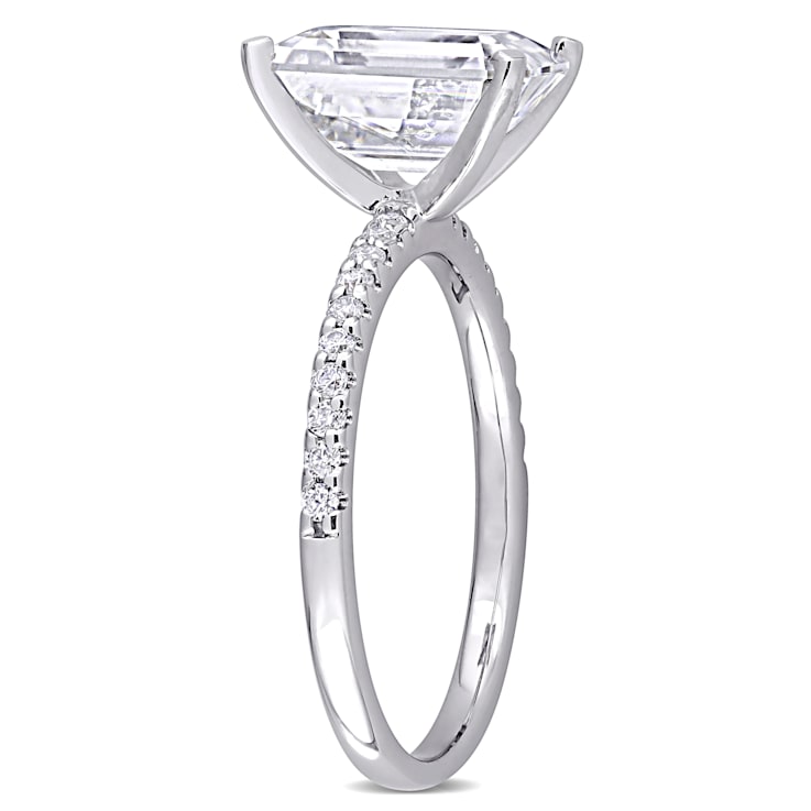 3-1/5 CT DEW Created Moissanite Engagement Ring in 10K White Gold