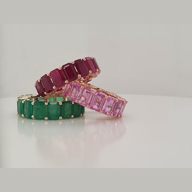 14K Rose Gold Pink Sapphire Octagon Ring