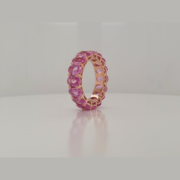 14K Rose Gold Pink Sapphire Oval Ring