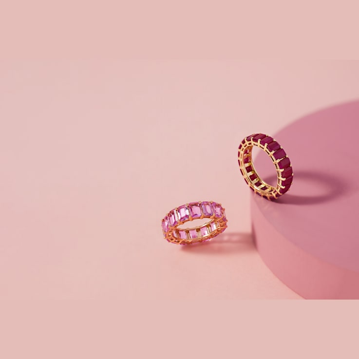 14K Rose Gold Pink Sapphire Octagon Ring