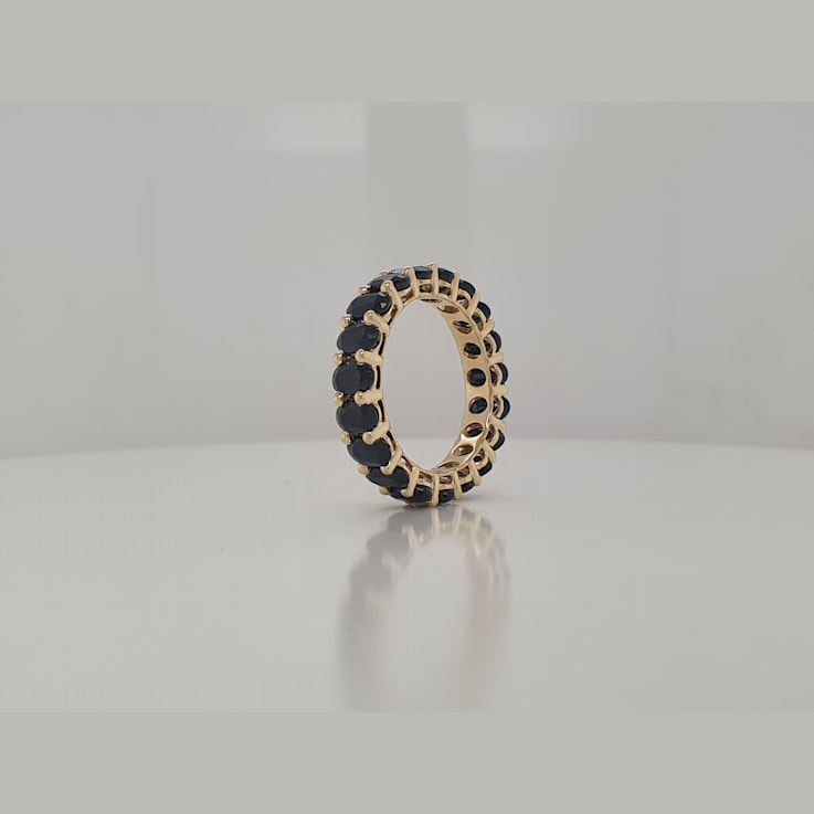 14K Yellow Gold Black Sapphire Oval Ring