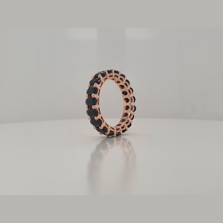 14K Rose Gold Black Sapphire Oval Ring