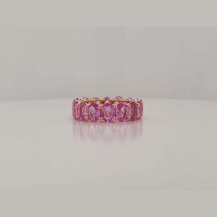 14K Rose Gold Pink Sapphire Oval Ring