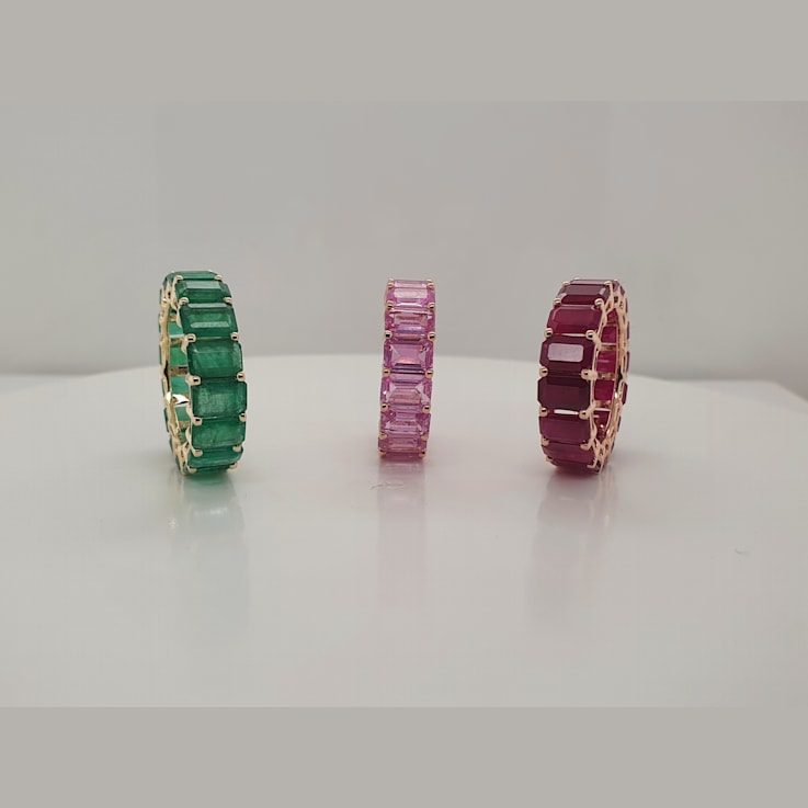 14K Rose Gold Pink Sapphire Octagon Ring