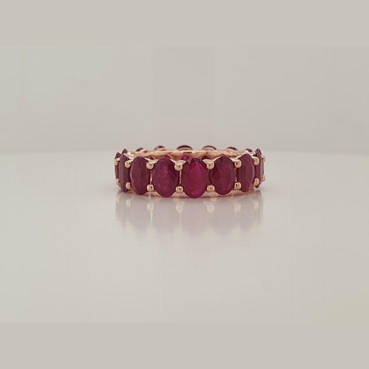 14K Rose Gold Ruby Oval Ring