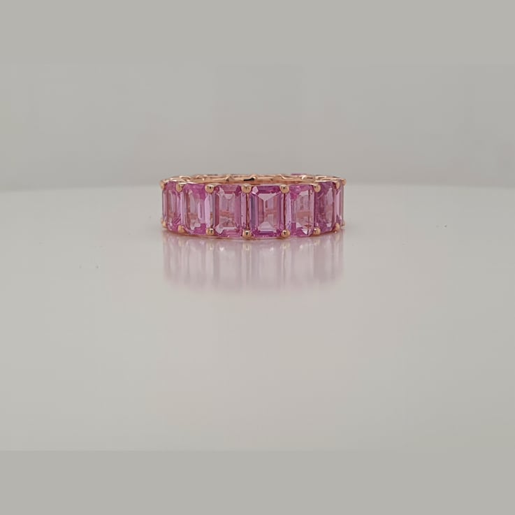 14K Rose Gold Pink Sapphire Octagon Ring