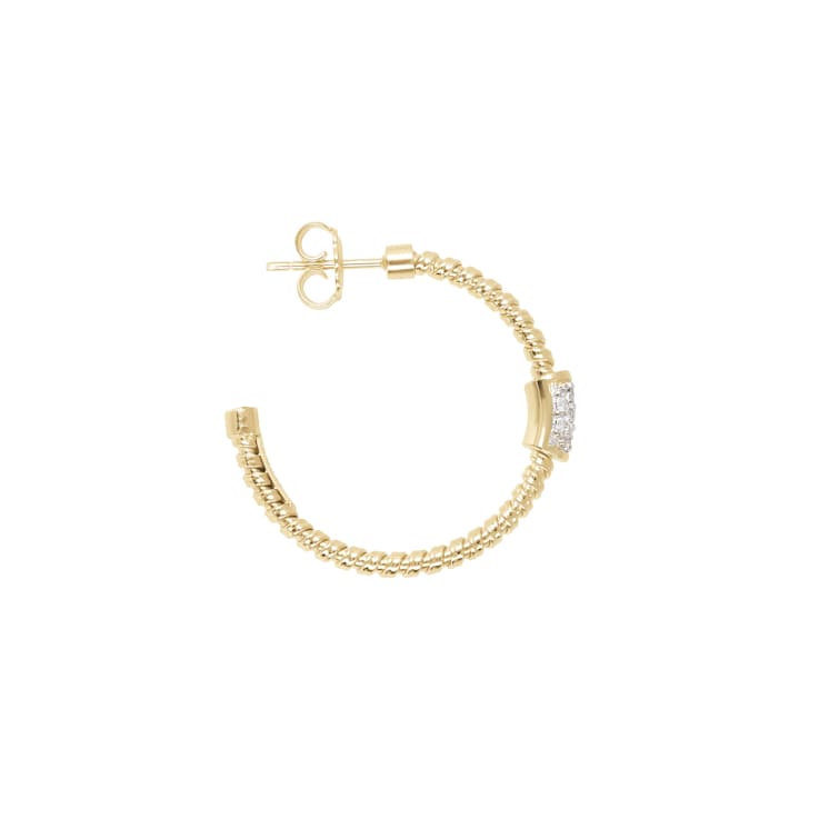 ALBERTO MILANI – PIAZZA MERCANTI 14K Yellow Gold Tubogas 2.35mm Diamond
Hoop 1 inch Earrings