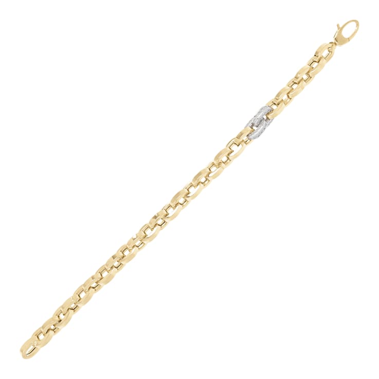 ALBERTO MILANI – VIA DELLA SPIGA 14K Yellow Gold Oval Diamond Rolo Link Bracelet