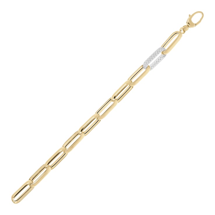 ALBERTO MILANI – VIA DELLA SPIGA, 14K Yellow Gold Polished Diamond
Elongated Link Bracelet