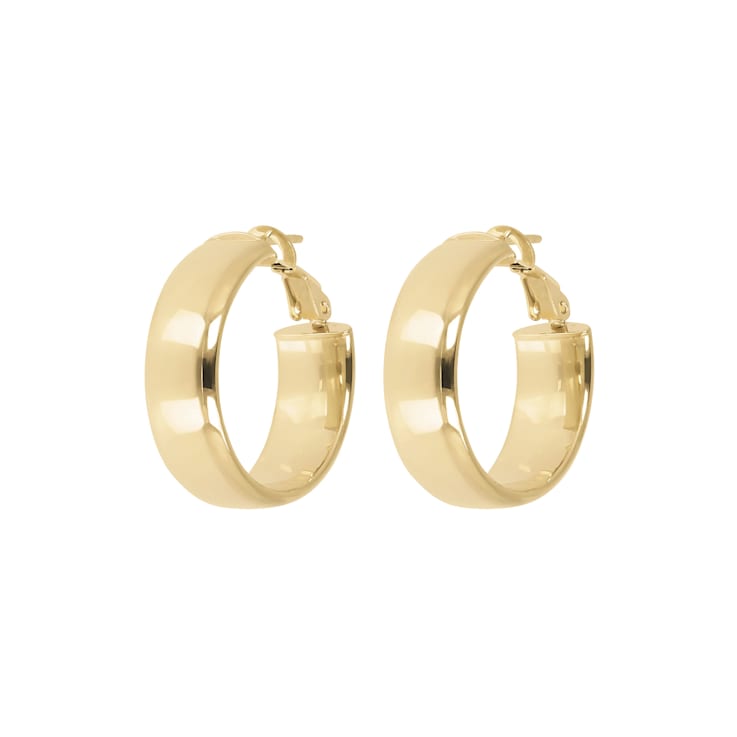 ALBERTO MILANI – MILLENIA 14K Yellow Gold Polished Round Hoop Earrings
With Omega Clasp .75"