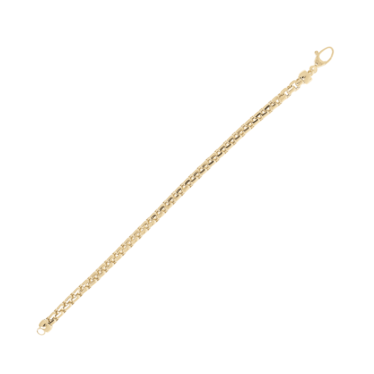 ALBERTO MILANI – MILLENIA 14K Yellow Gold Diamond Cut Round Box Bracelet