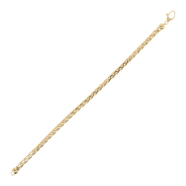 ALBERTO MILANI – MILLENIA 14K Yellow Gold Diamond Cut Round Box Bracelet