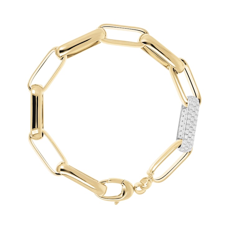 ALBERTO MILANI – VIA DELLA SPIGA, 14K Yellow Gold Polished Diamond
Elongated Link Bracelet