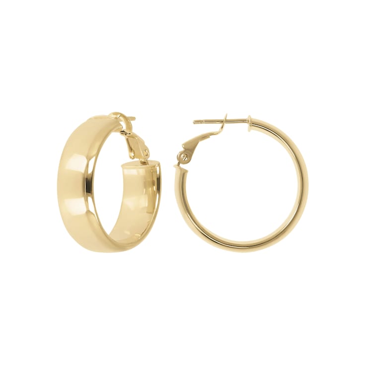 ALBERTO MILANI – MILLENIA 14K Yellow Gold Polished Round Hoop Earrings .75"