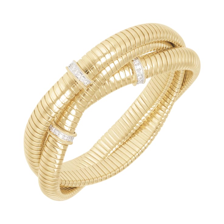 Braided tubogas bracelet in italian 14k yellow gold new arrivals