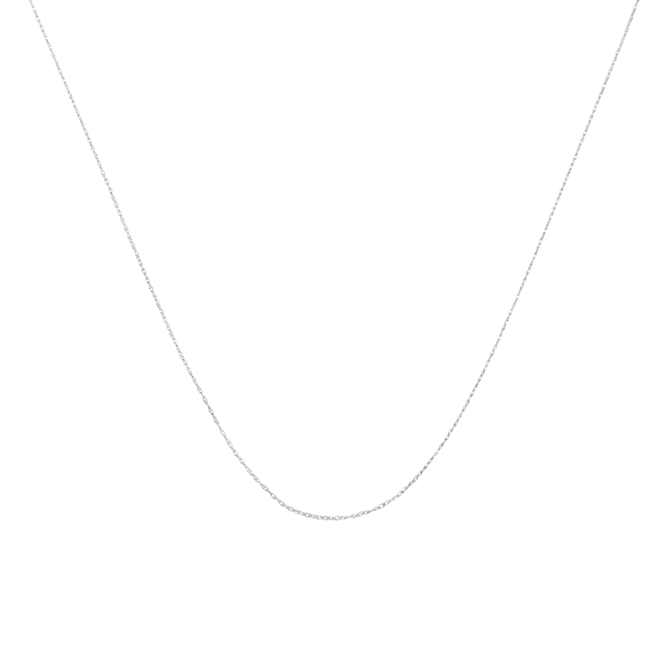 Solid 10K Gold 0.5mm Rope Chain Unisex Necklace - Size 16"
