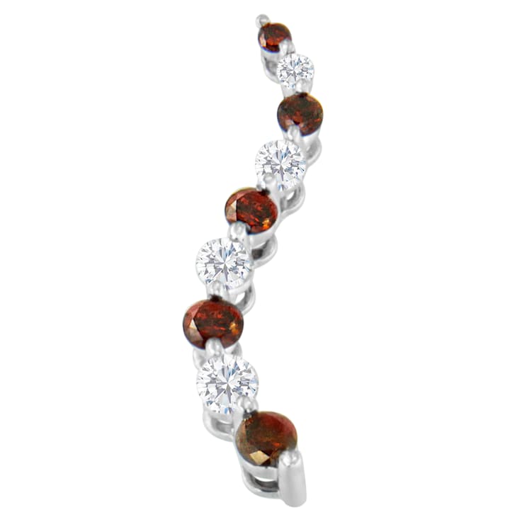 1.00ctw Red Diamond Journey 10K White Gold Necklace