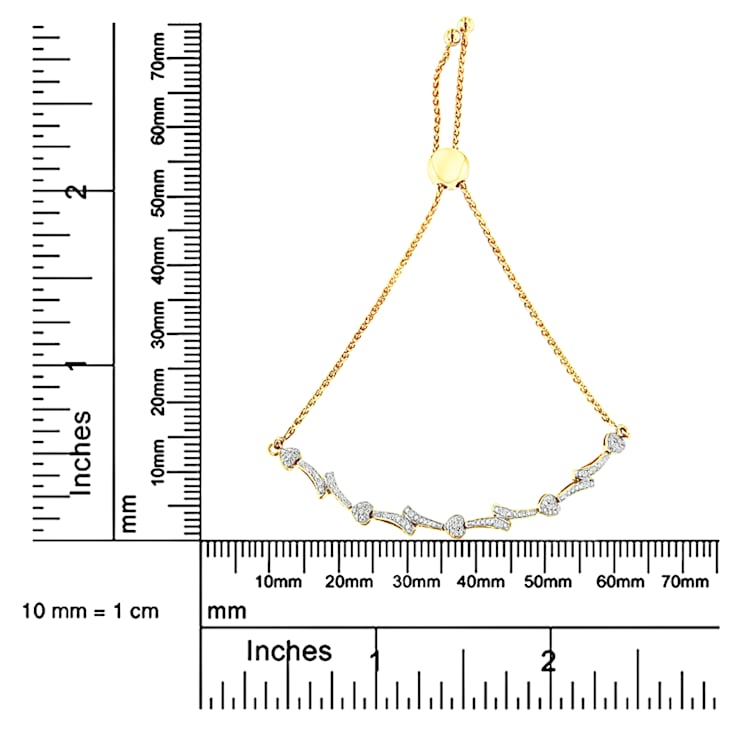 14K Yellow Gold Plated Sterling Silver Diamond Accent 6" to 9"
Adjustable Bolo Bracelet (I-J, I2-I3)
