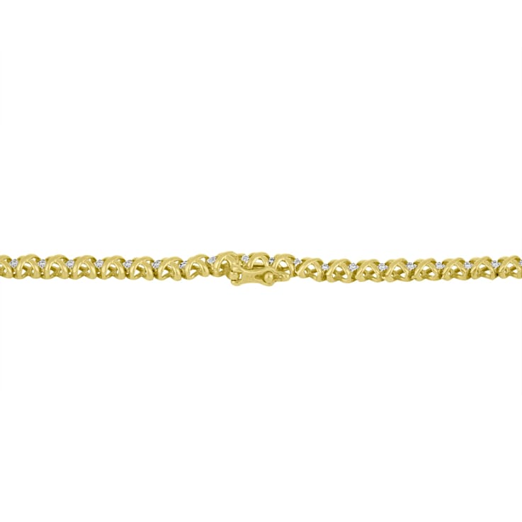 10K Yellow Gold 4ctw Round Diamond Graduating Riviera Necklace (H-I
Color, I2-I3 Clarity)