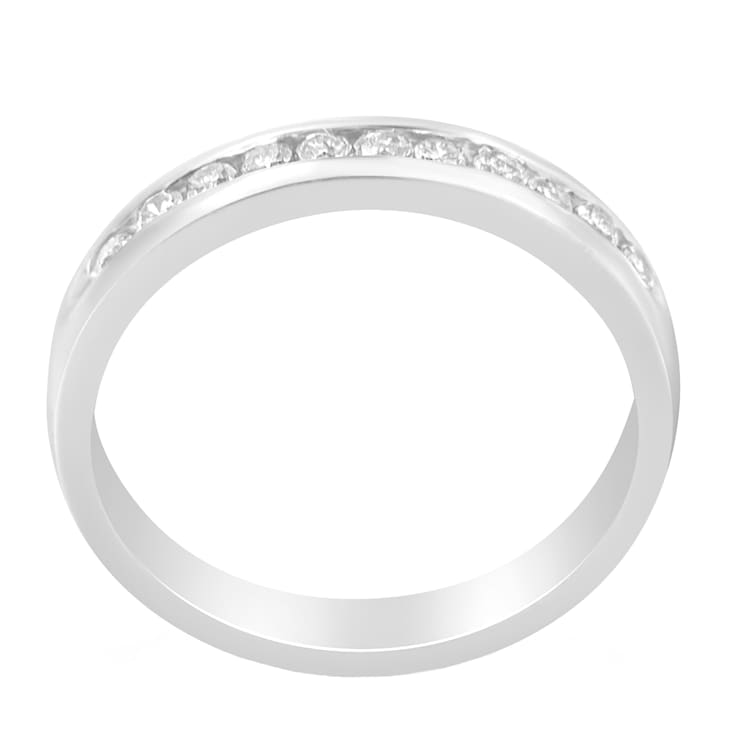 18K White Gold 1/4ctw Channel Set Round Diamond Classic 11 Stone
Band(E-F Color, I1-I2 Clarity)
