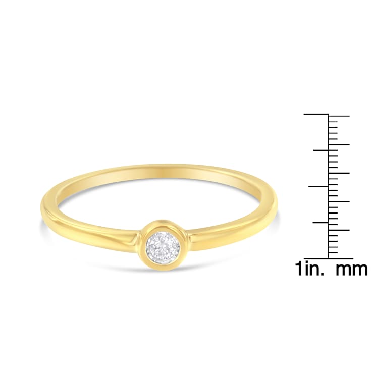 14K Yellow Gold Over Sterling Silver Miracle Set Diamond Ring (1/20
Cttw, J-K Color, I1-I2 Clarity)