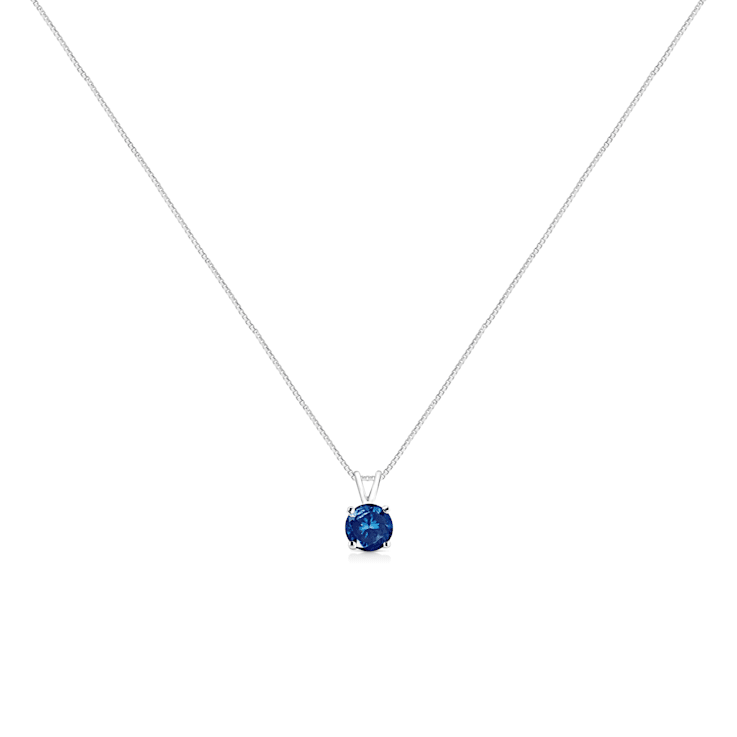 14K White Gold 1/4ctw Lab Grown Blue Diamond Solitaire Pendant
w\chain(Blue Color, VVS2-VS1 Clarity)